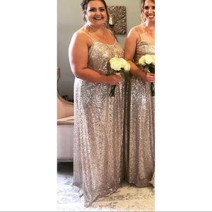 💲SOLD💲Plus Size Gold Sequin Bridesmaid Dress